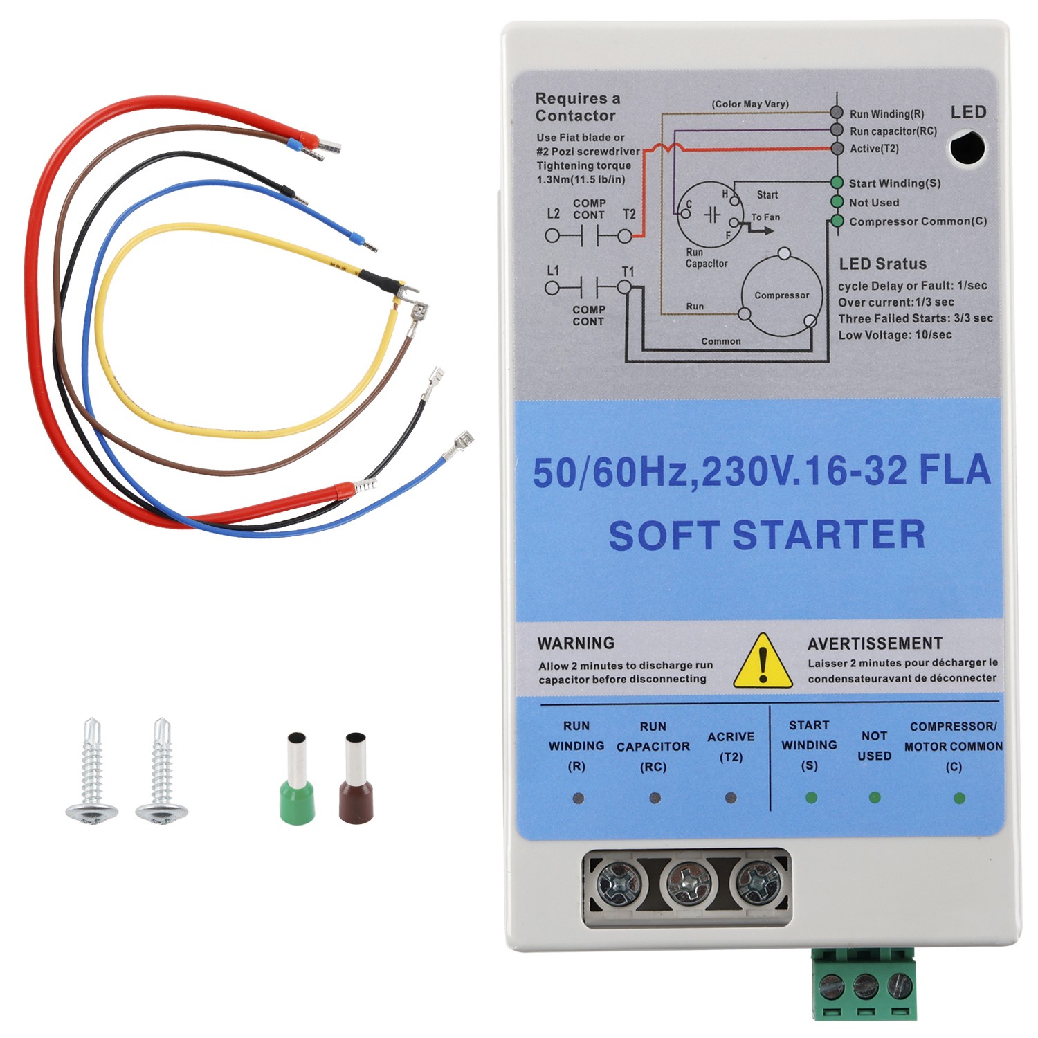 For 4-7 Ton AC Install Kit 16-32A AC Soft Starter w/ Reverse Motor Protection