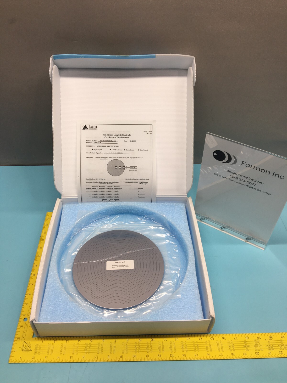 LAM 715-011909-501 PLATE, UPPER ELCTDRODE 8″ POLISHED CAPTIVE, 123435
