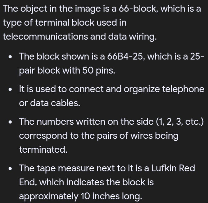 TERMINAL BLOCK 66B4-25 25-PAIR 50 Pin 66 Block, Connecting Block ⭐