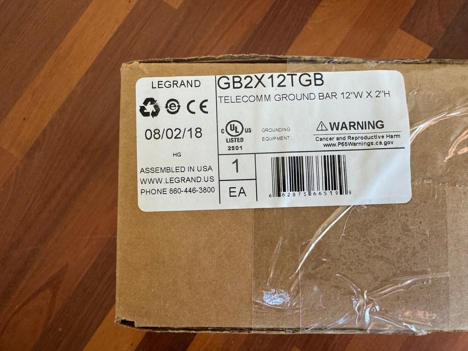 Legrand Ortronics GB2X12TGB Telecom Ground Bar 12″w x 2″H