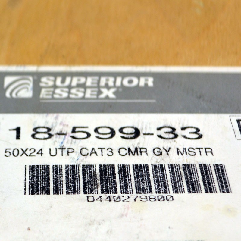 190′ Superior Essex 18-599-33 UTP CAT3 24AWG Twisted Pair Unshielded Cable/Wire