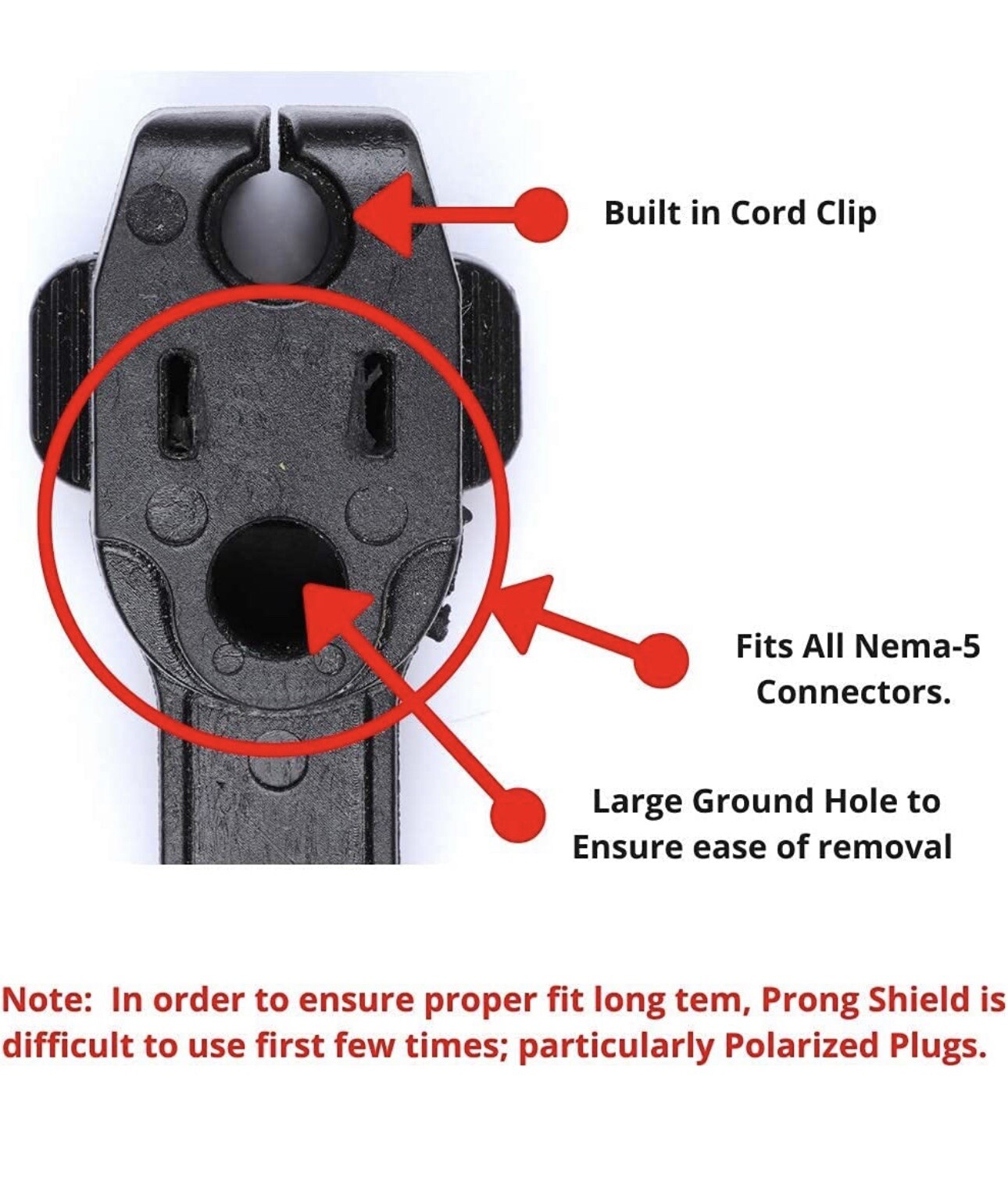 Prong Protector for 120-Volt Plugs Extension Cord Cover End 3-Prong Heater Block