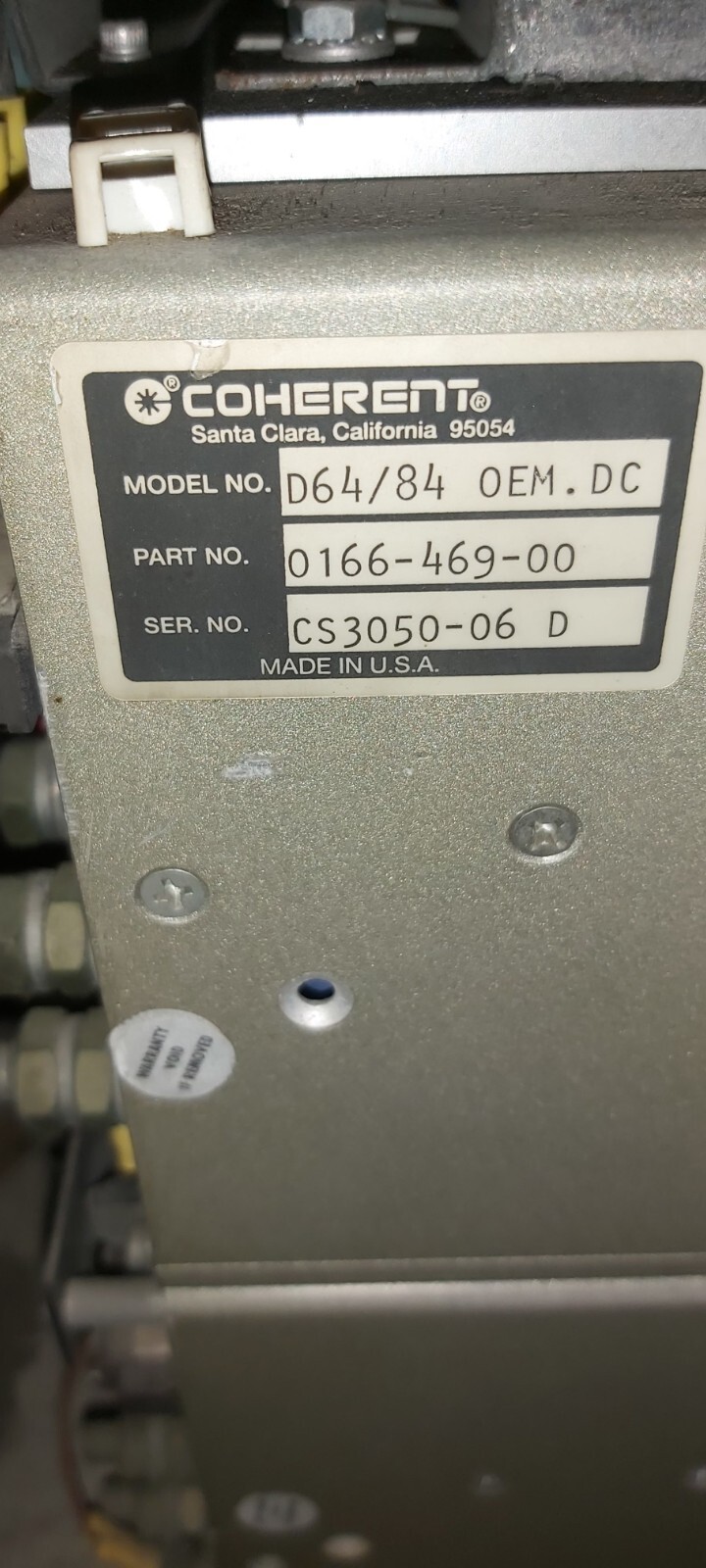 COHERENT K250 CRTD TUBE + D64/84 RF AMP USED LASER 250W