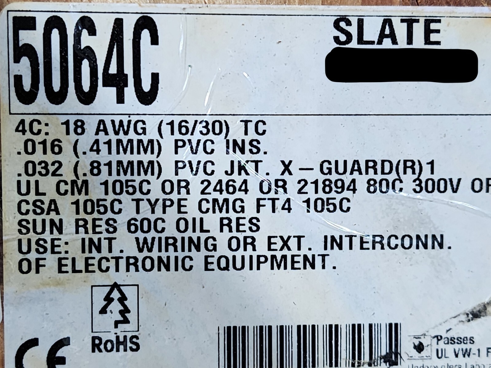 Alpha Wire 5064C 18/4C XtraGuard 1 Premium Control/Computer Cable 105C Gry/10ft