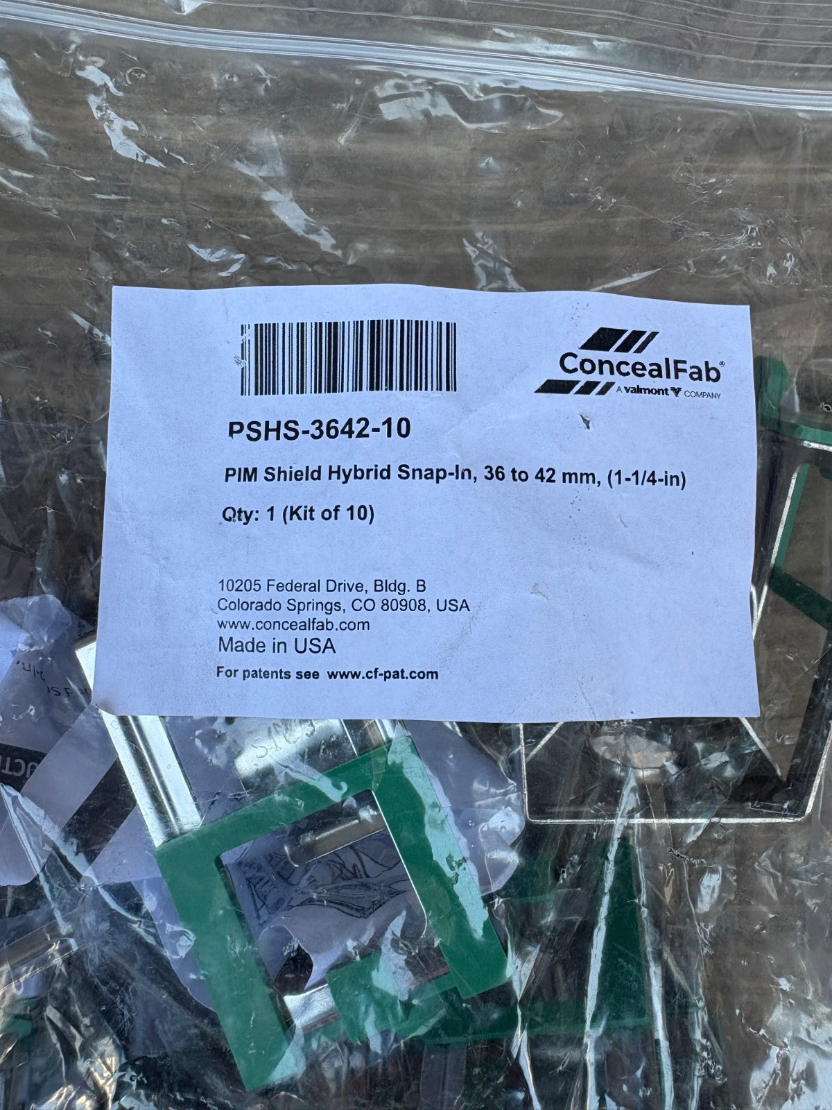 ConcealFab PSHS-3642-10 PIM Shield Hybrid Snap-In, 36 to 42 mm 1-1/4” Qty-2 bags