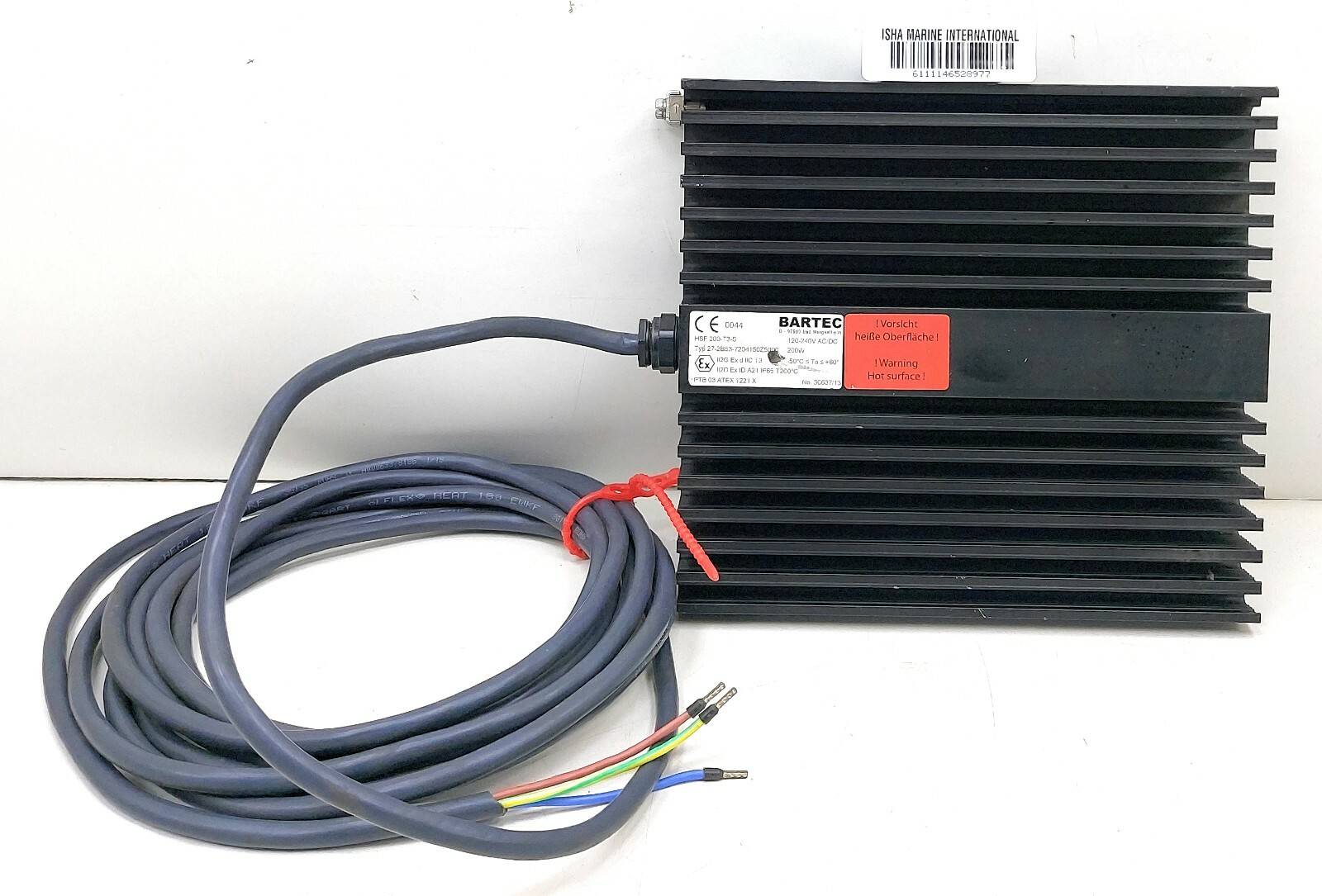 Bartec HSF-200-T3-5 HSF Heating Element Finned 27-2B53-7204150Z5000