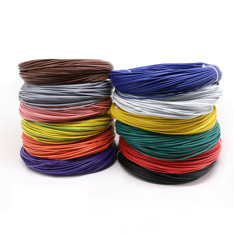 16AWG~30AWG Gauge Electric Wire Tinned Copper Flexible PVC Hookup Multicolor