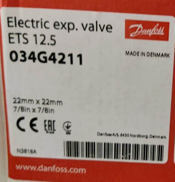 1PC ETS12.5 (7/8″x7/8″) 034G4211 DANFOSS REFRIGERATION Electric expansion valve