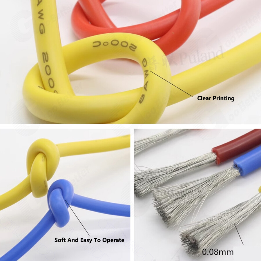 Flexible Silicone Cable Wire 2AWG – 30AWG High Temp 0.08mm Tinned Copper Wire UL