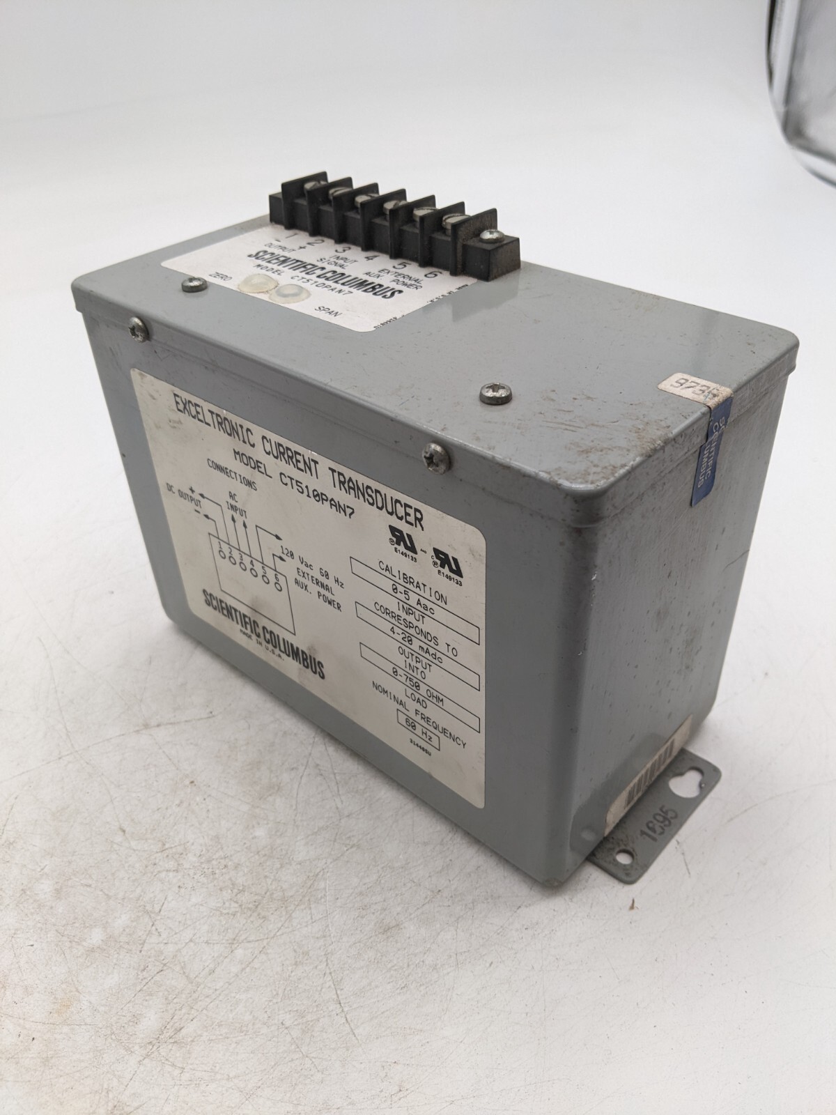 Scientific Columbus CT510PAN7 Exceltronic Current Transducer Gray 0-750 Ohm 60Hz