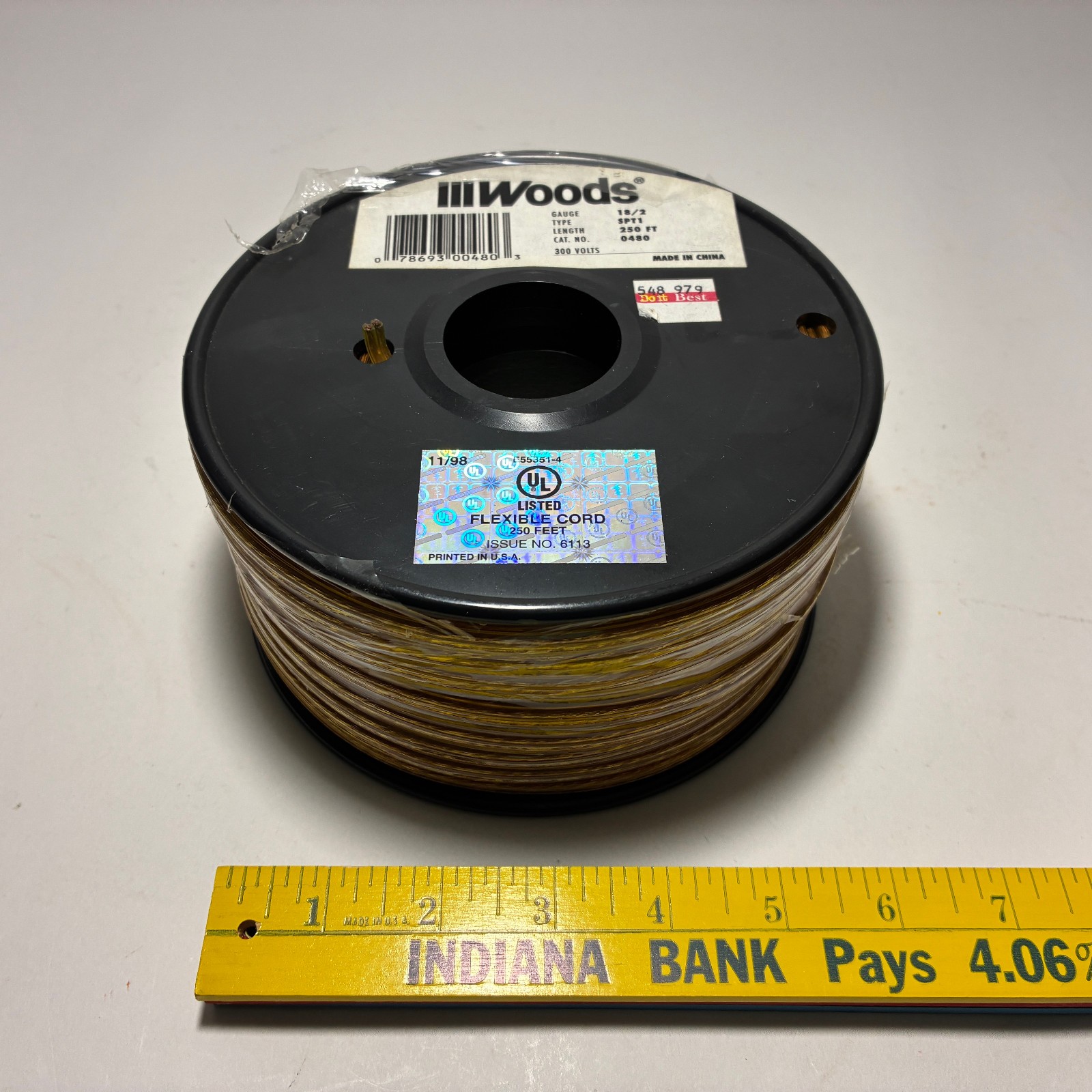 Woods 18/2 Thermostat Doorbell Wire 2 Conductors Solid Copper – 250 Feet SPT1