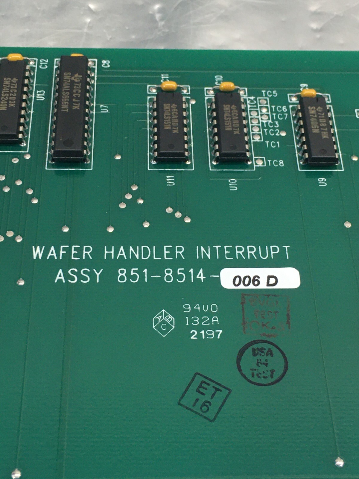 SVG Silicon Valley Group 851-8514-006 Wafer Handler PCB Card, 135608