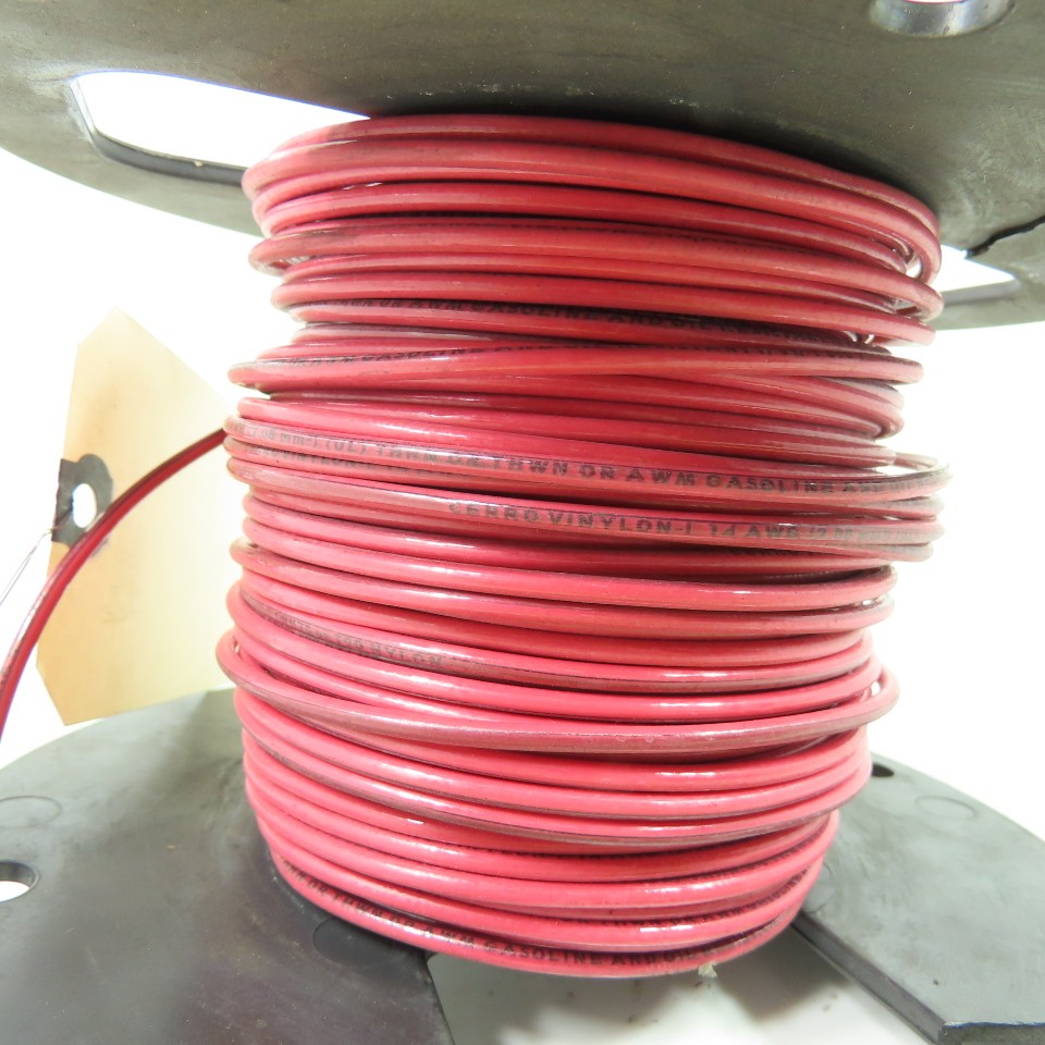 Cerro Vinylon 14AWG THHN/THWN/AWM Red Solid Copper Wire 600V 318′