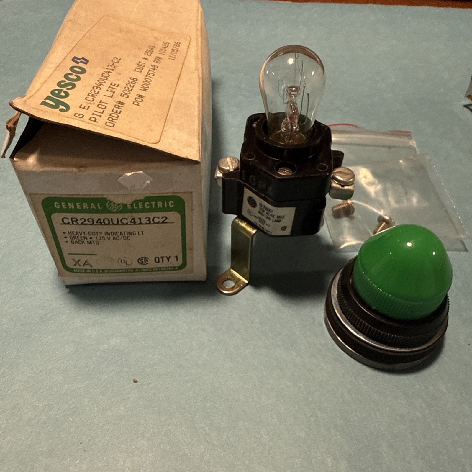 GENERAL ELECTRIC CR2940UC413C2 Heavy Duty Indicator Light Green 125 V AC/DC￼