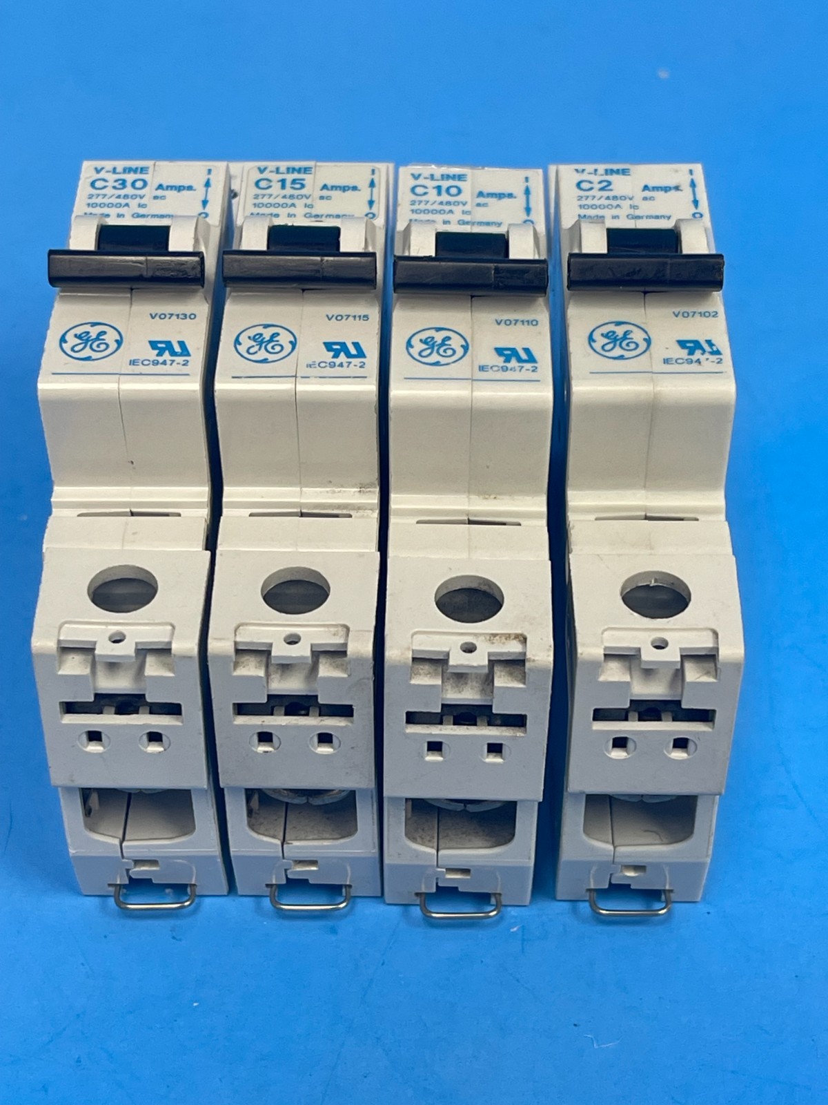 General Electric V-Line C2, C10, C15, C30 Circuit Breaker [Lot of 4]