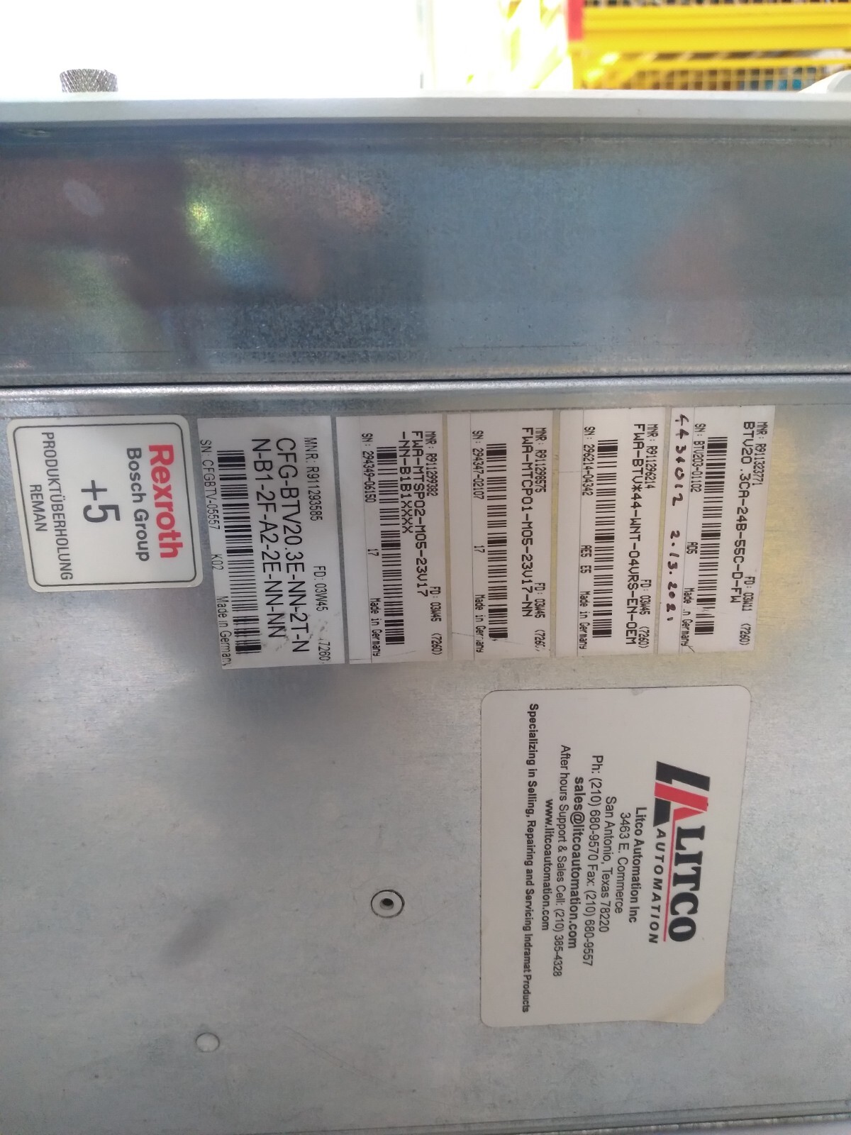 REXROTH INDRAMAT SYSTEM200 BTV20 BTV20.3CA-24B-55C-D-FW FWA-BTV*44-WNT-04VRS-EN-
