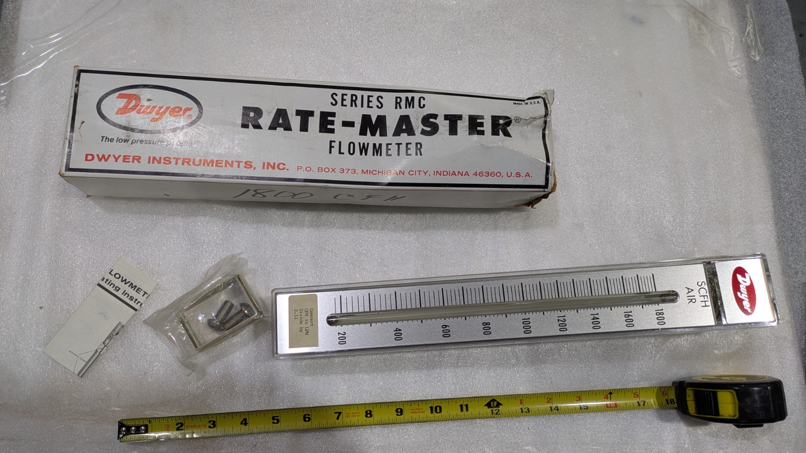 DWYER SERIES RMC RATE-MASTER FLOWMETER 3,675,481