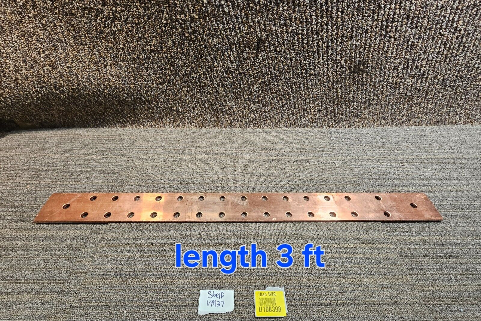 Harger, Inc 36in Length Heavy Duty Copper Bus Bar GB14336GB *PICTURED ITEM ONLY
