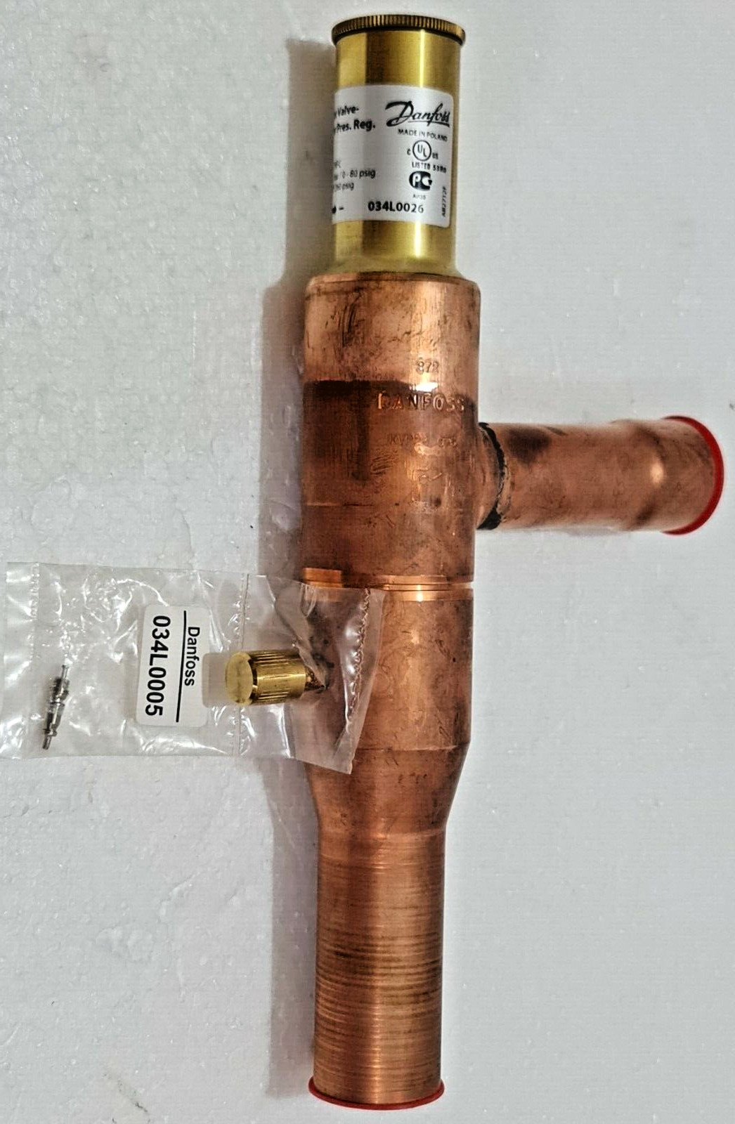 1PC-Danfoss 034L0026 Evaporator pressure regulator, KVP 28, Solder ODF,1 1/8 in