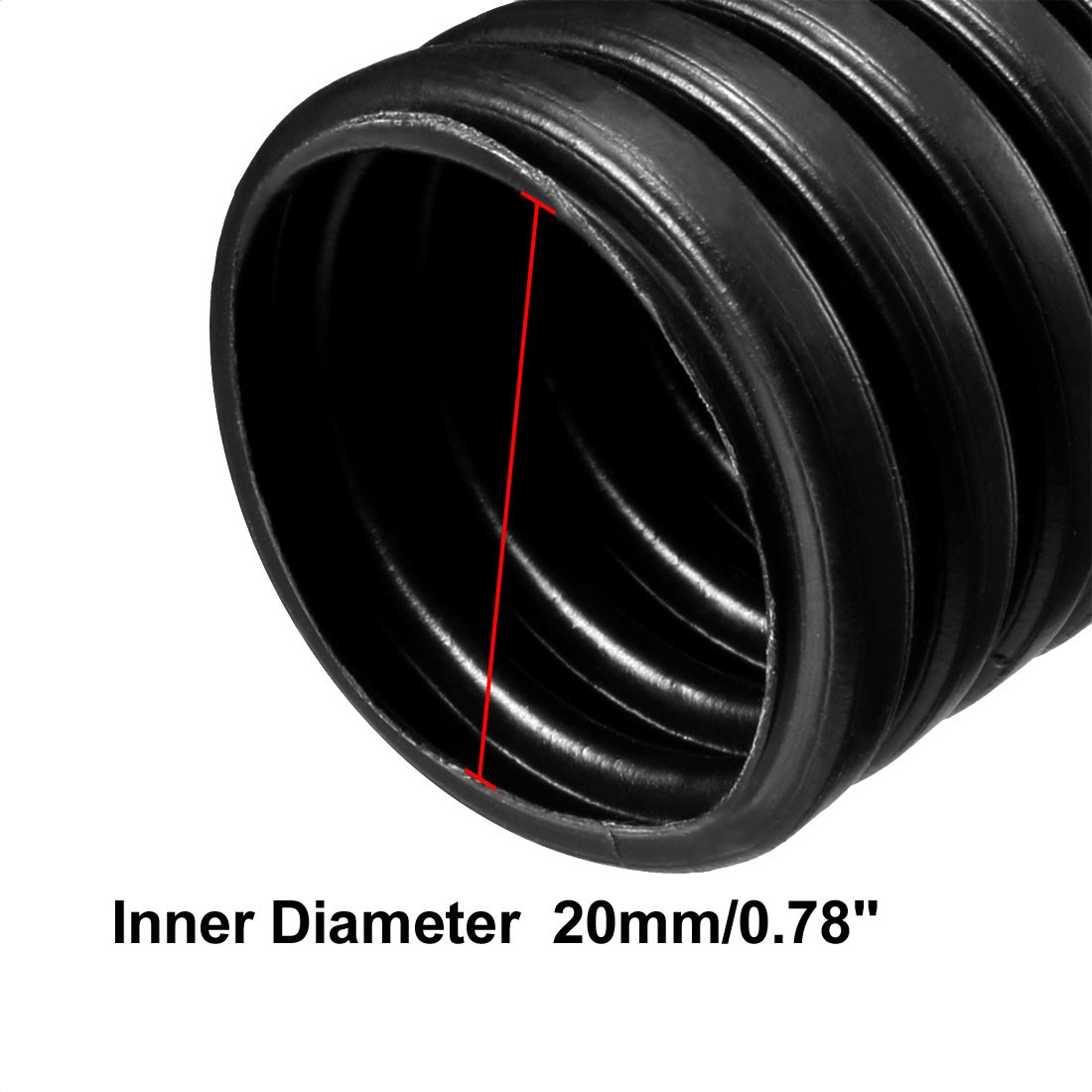 3.8 M 20×25 mm PP Flexible Corrugated Conduit Tube for Garden,Office Black
