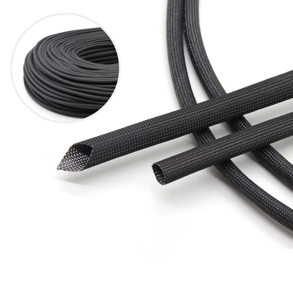 600°C Black HIGH TEMP Fiberglass Sleeving Wire Cable Insulation Tube 1 ~30mm Dia