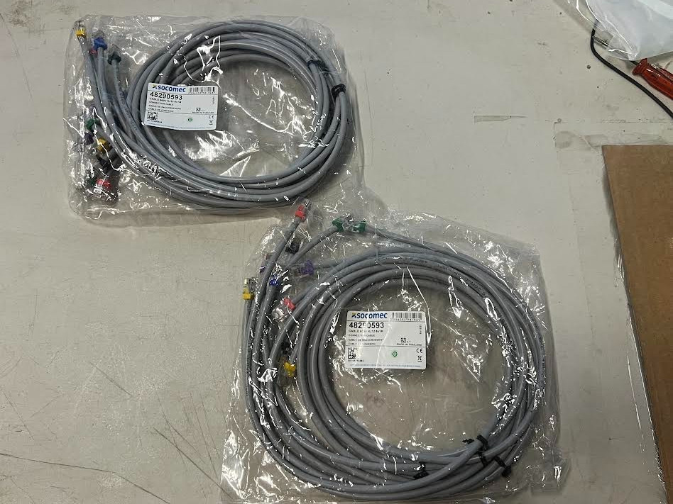 Lot of 2 Socomec 48290593 Cable 600V RJ12 6x1M New 1 sealed 1 open MN STOCK