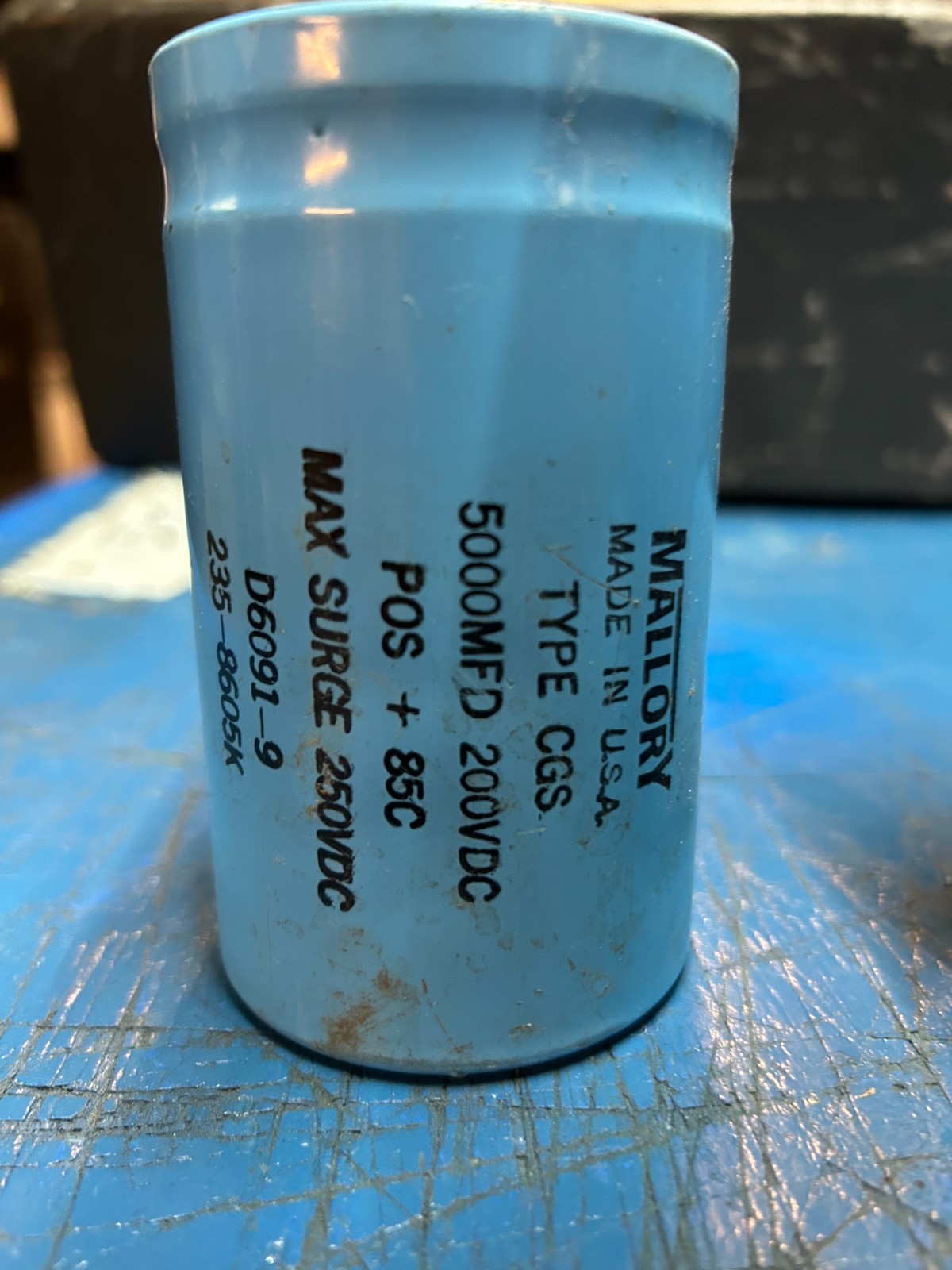 PAIR (2) MALLORY 5000UF ELECTROLYTIC CAPACITORs 200VDC