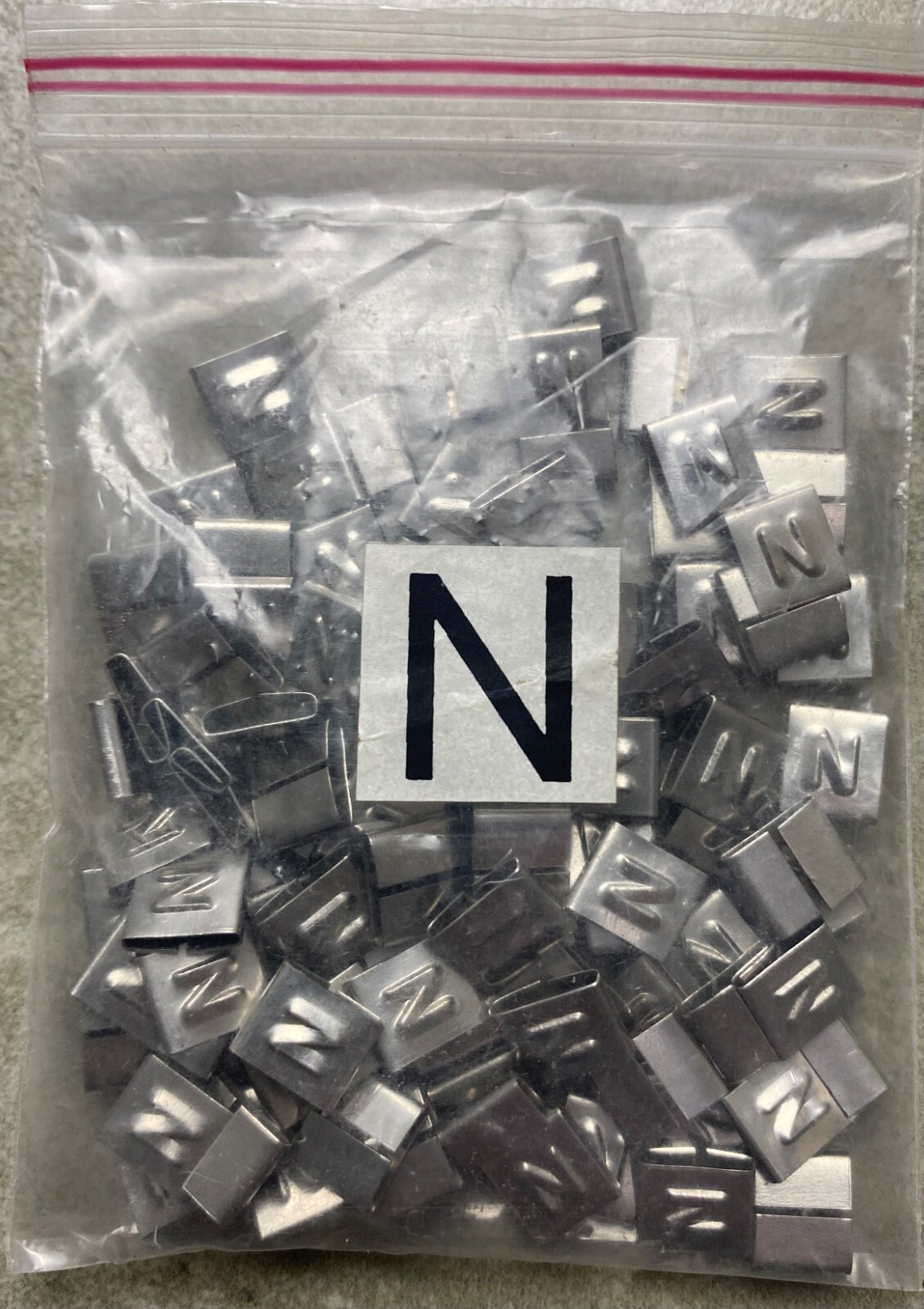 HAYATA ID-N, Stainless Steel Cable Marker 316SS, Symbol “N” , 100 Pc’s Pkt