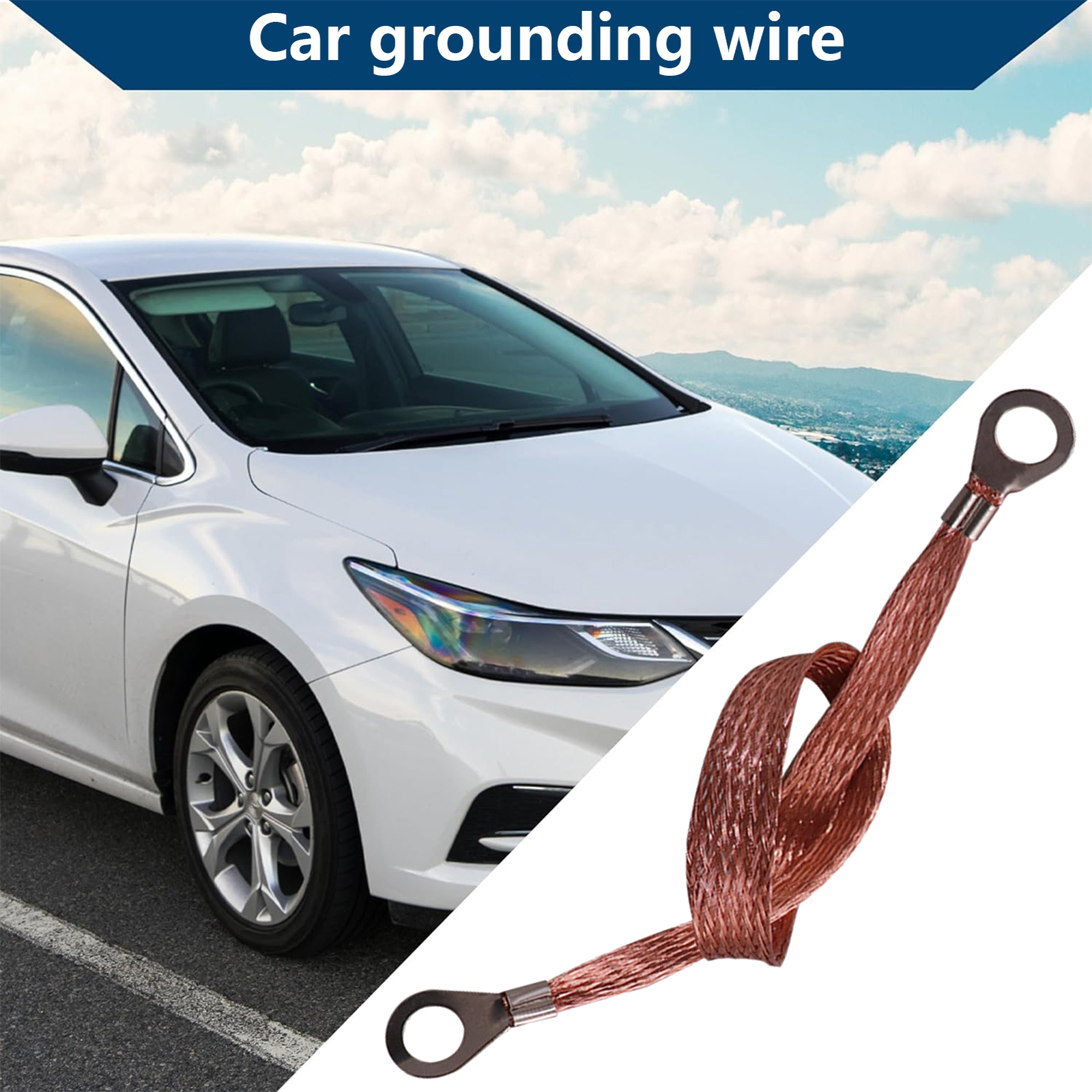 3Pcs Auto Car Universal Braided Cable Engine Ground Wire Grounding Copper Strap