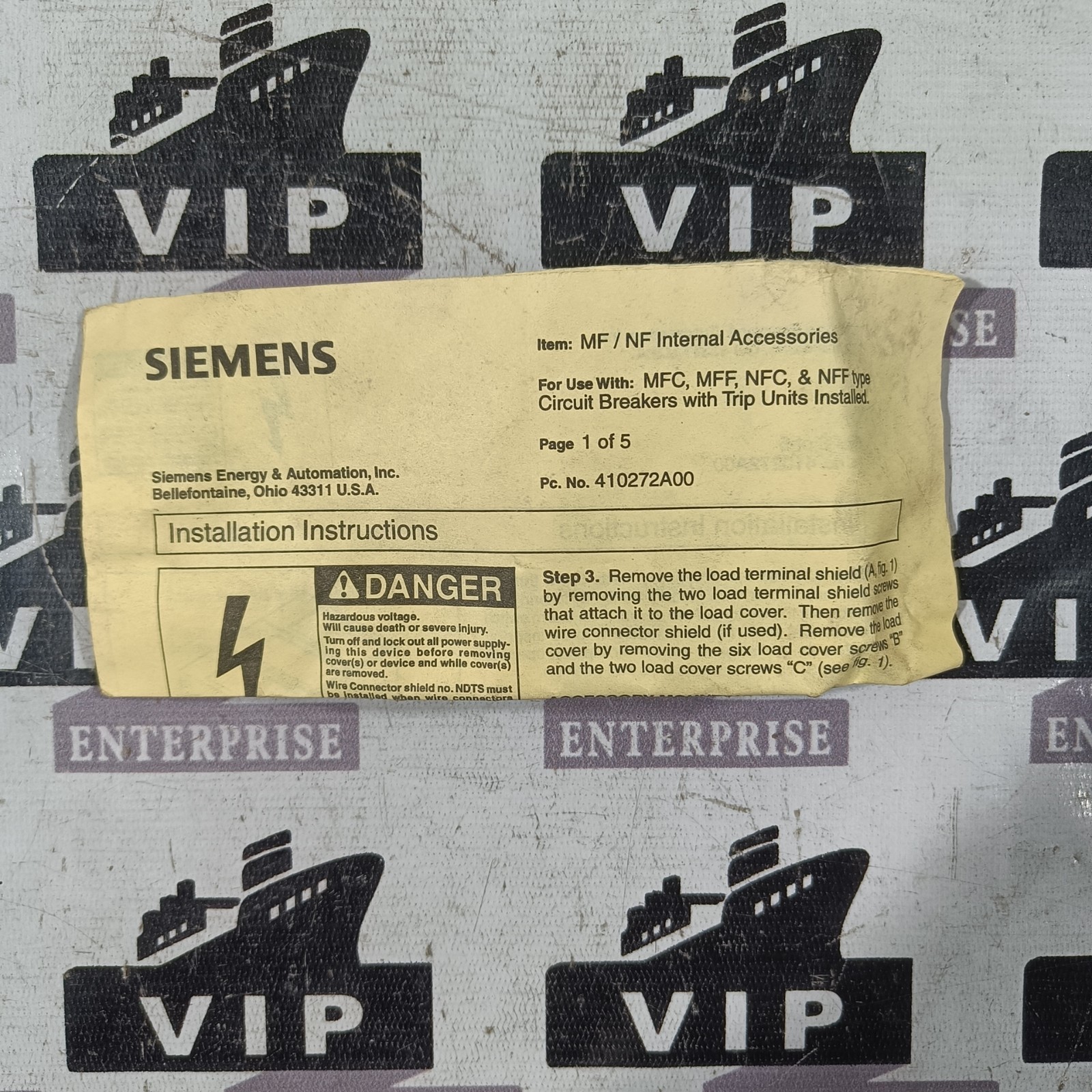 SIEMENS S03NF60 SHUNT TRIP UNIT FREE FAST SHIPPING