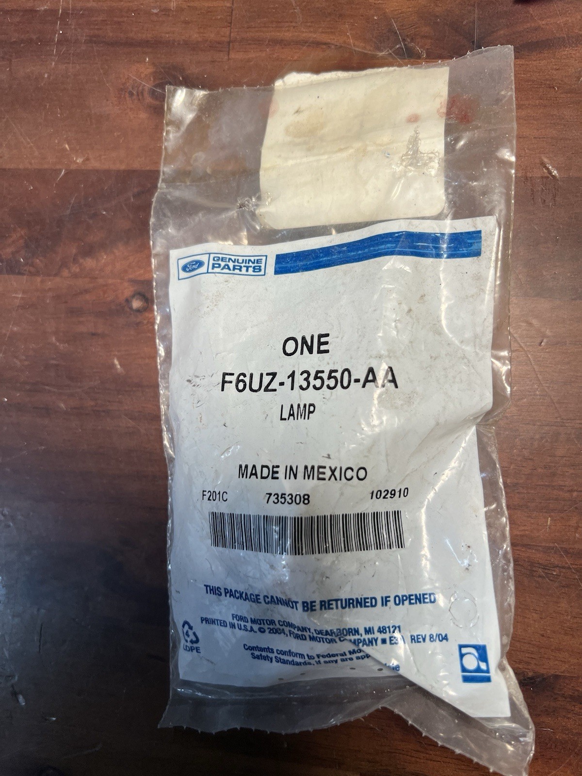 Ford F6UZ-13550-AA F6UZ13550AA License Plate Lamp
