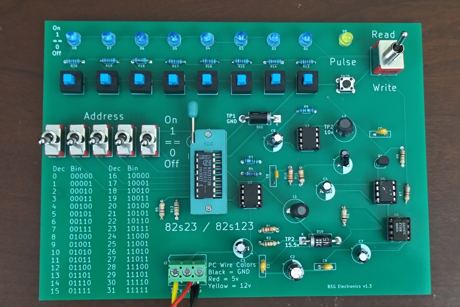 PCB for DIY PROM Programmer 82s123 82s23 74s288 74s188 Board ONLY version 1.5