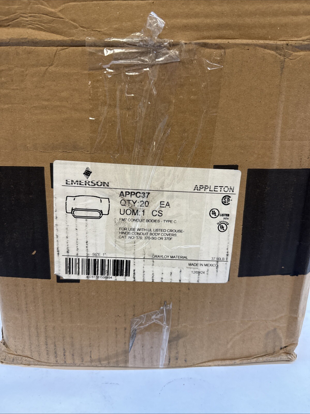 APPC37, APPLETON, 1 IN FM7 CONDUIT BODY Qty 20