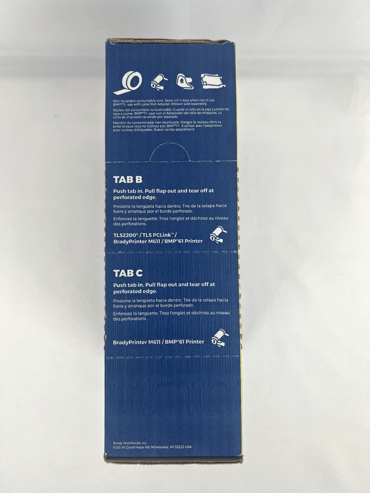 BRADY BM71-11-499 Aggressive Adhesive Nylon Labels BMP61 BMP71 M611 0.75″ x 0.5