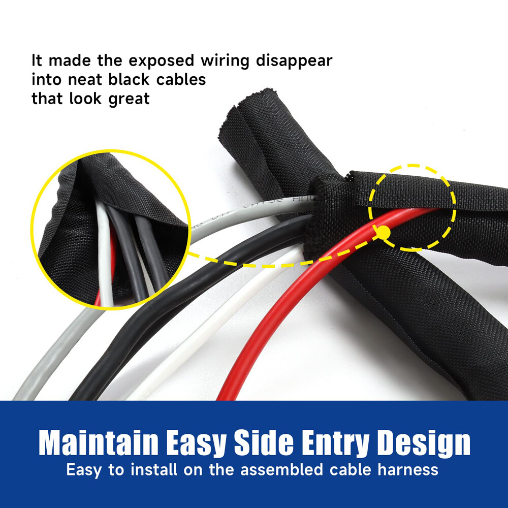 Split Braided Sleeving Tube Cable Wire Flame Retardant Insulation Sheath 5-60mm