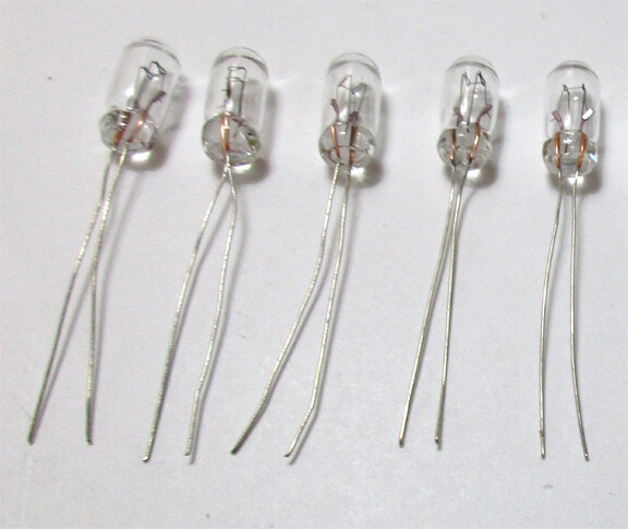 5 (Five) Bulbs 12 Volt 50ma 3mm Light Bulbs Very Small Tiny Miniature Mini Lamps