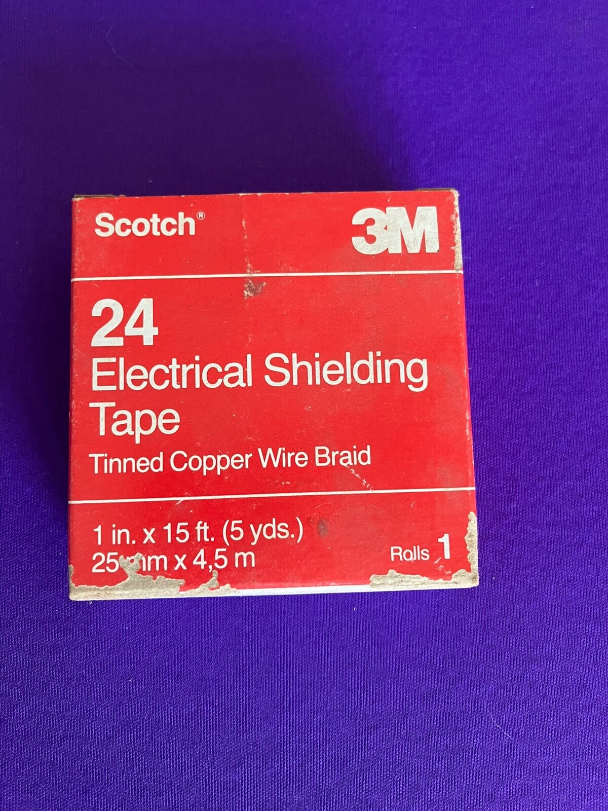 3M SCOTCH 24 ELECTRICAL SHIELDING TAPE 1 INCH x 15 FOOT TINNED COPPER WIRE BRAID