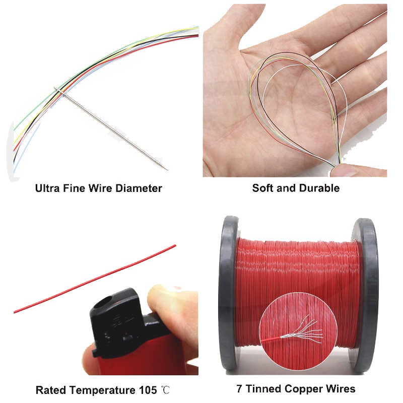 PTFE Cable Wire 26 28 30 32 34 36 38 40AWG Flexible Tinned Copper Cable UL10064