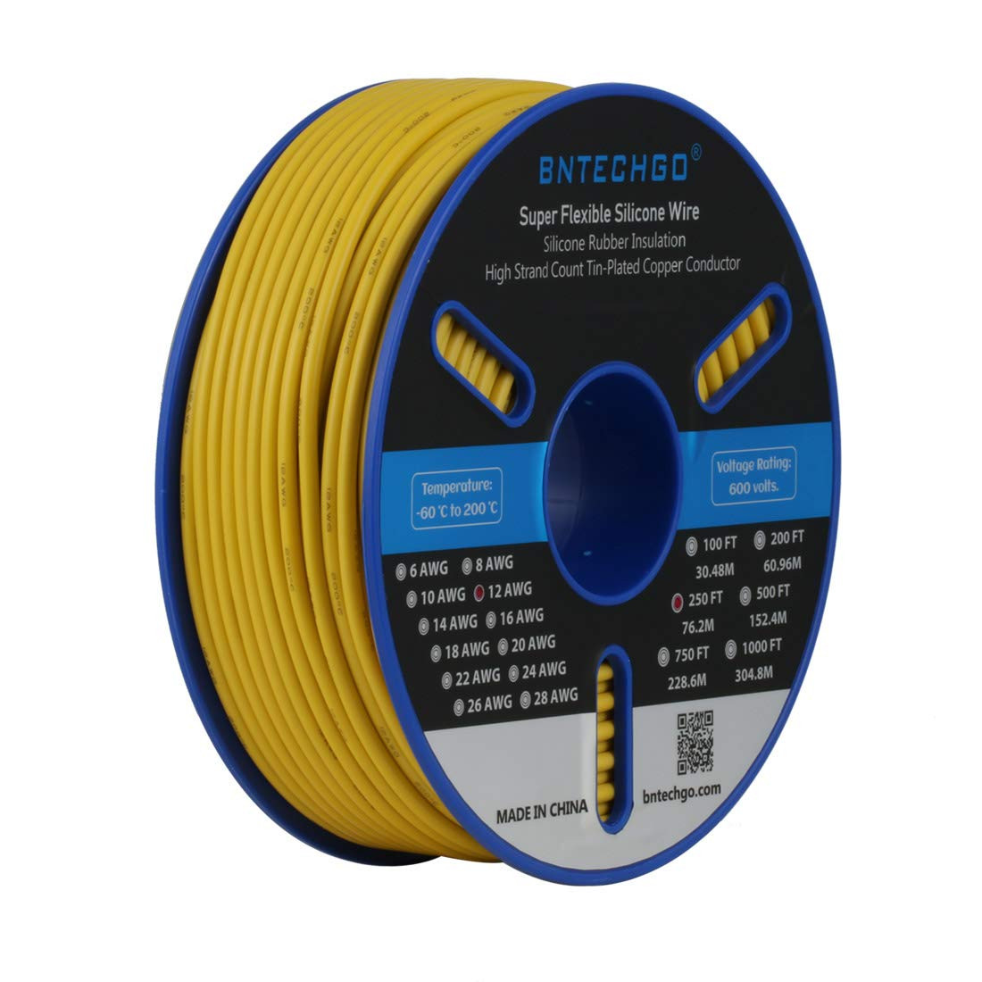 12 Gauge Silicone Wire Spool 50 Ft Blue Flexible 12 AWG Stranded Tinned Copper W