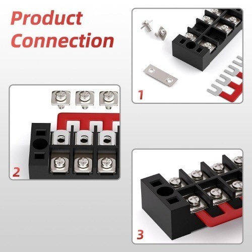 15A Screw Terminal Block 12 Position Dual Row Covered Pre Insulated Barrier