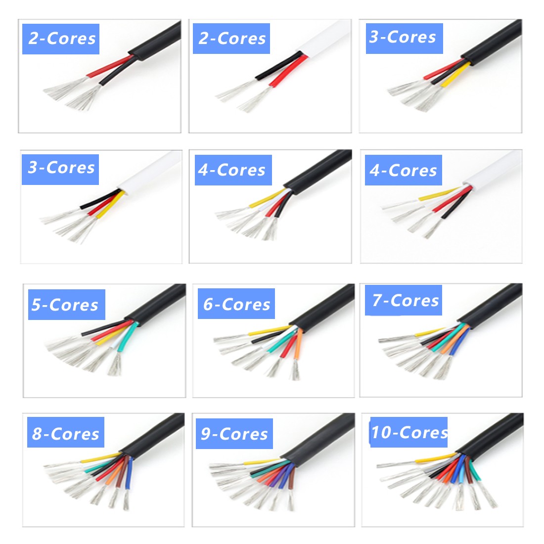 2/3/4/5/6~10 Multi-Core Cable Signal shielding Wire Automotive Marine OD 2mm-9mm