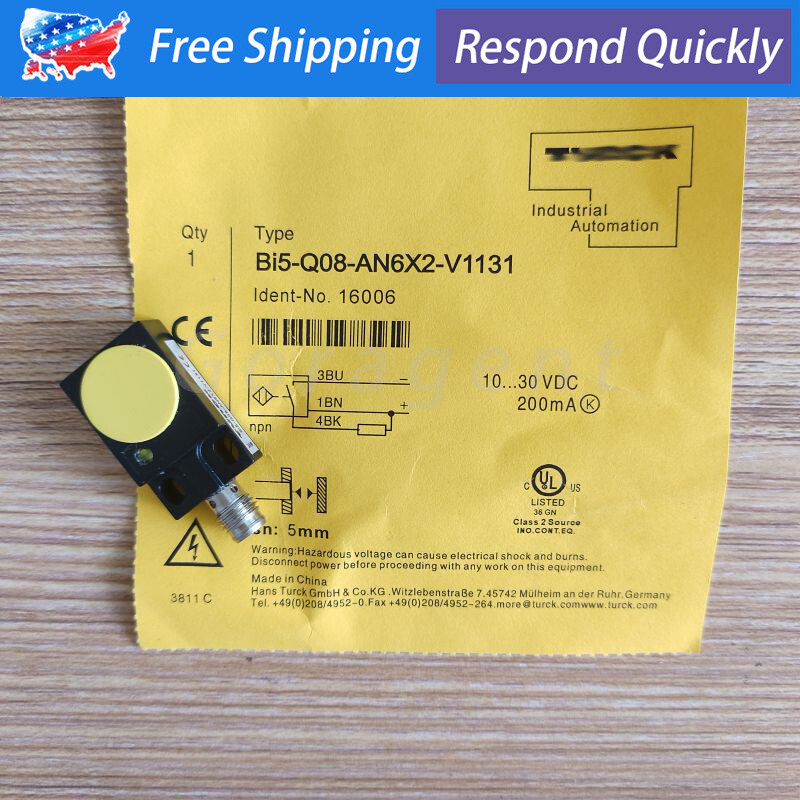 For Turck Bi5-Q08-AN6X2-V1131 Proximity Sensor Switch 10-30VDC 5mm NPN 3Pin