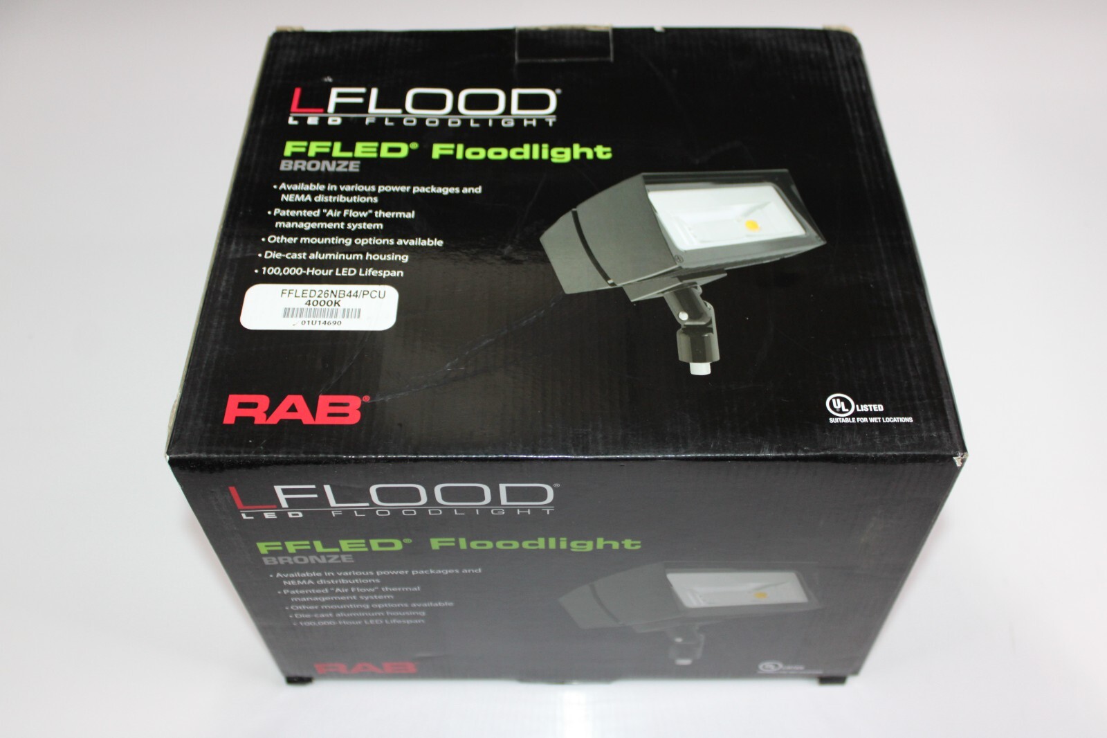 NEW RAB LIGHTING FFLED26NB44/PCU FFLED Floodlight 4000k Broze commercial