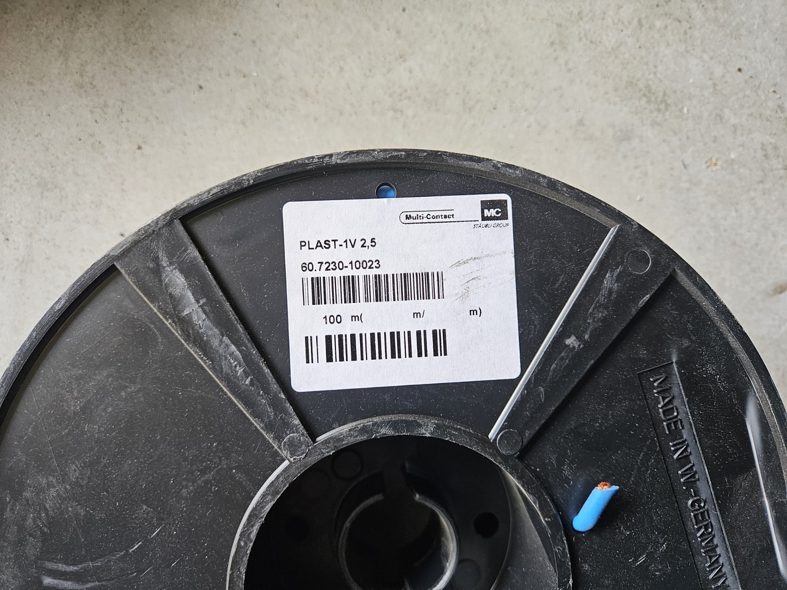 100m Stäubli 60.7230-10023, Plast-1V 2.5, flexible TPE stranded cable new/original packaging