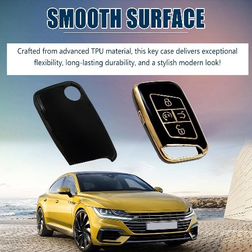 Key Fob Cover Compatible with Atlas 2018-2024, T1guan 2018-2 Color: Black-Gold