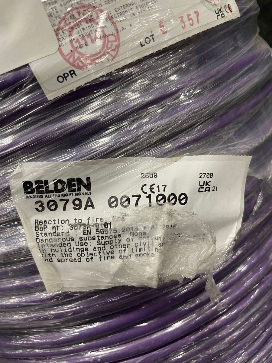 BELDEN 3079A 0071000 Profibus Shielded Cable 22AWG 1 Pair Violet 1000 Ft *
