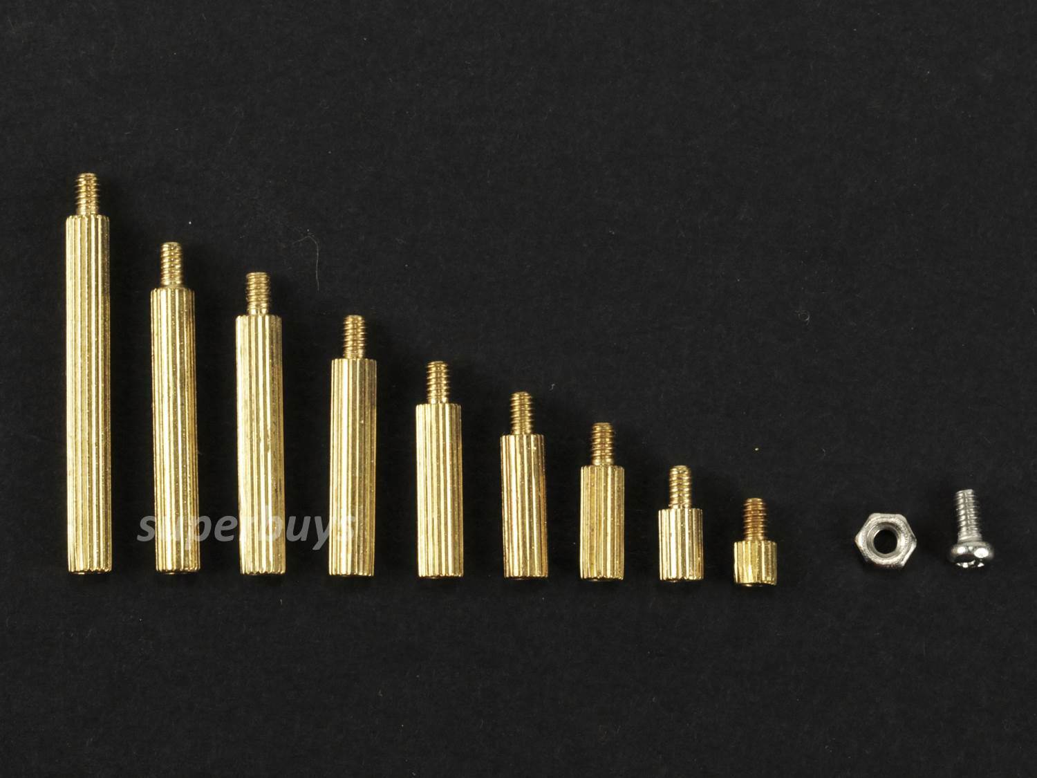 270Pc Male to Female Brass M2 PCB Spacer Stand Off Separator Kit Standoff Set