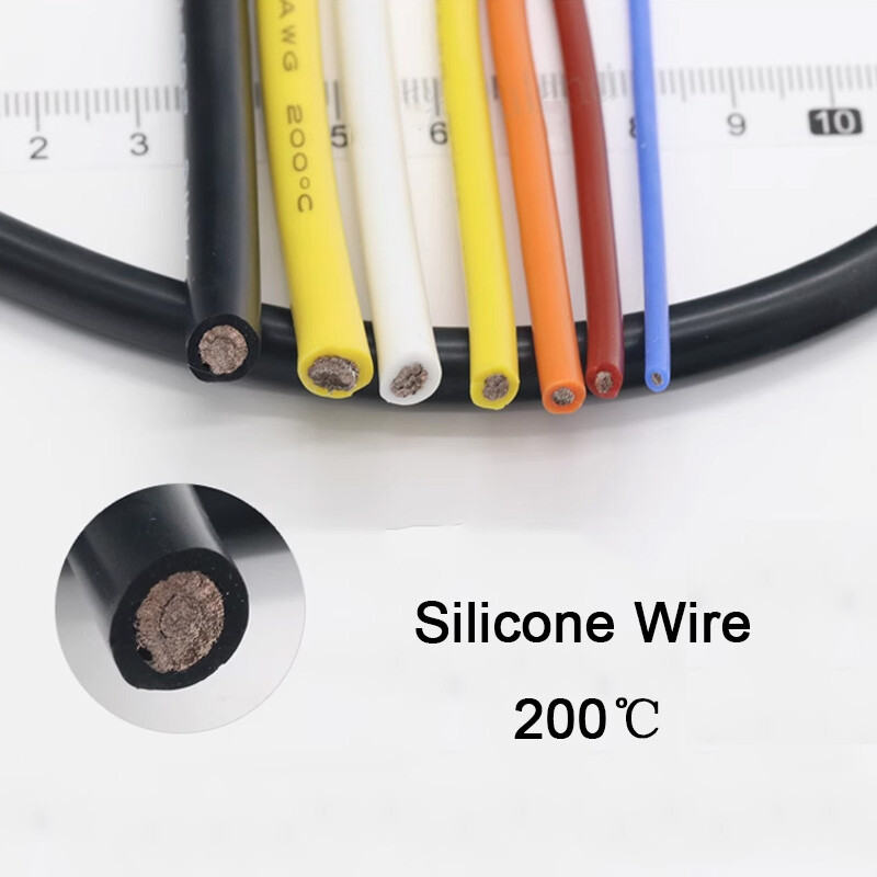 5M 22/24/26/28/30AWG UL Flexible Silicone Wire Super Soft RC Cable Line 200℃ New
