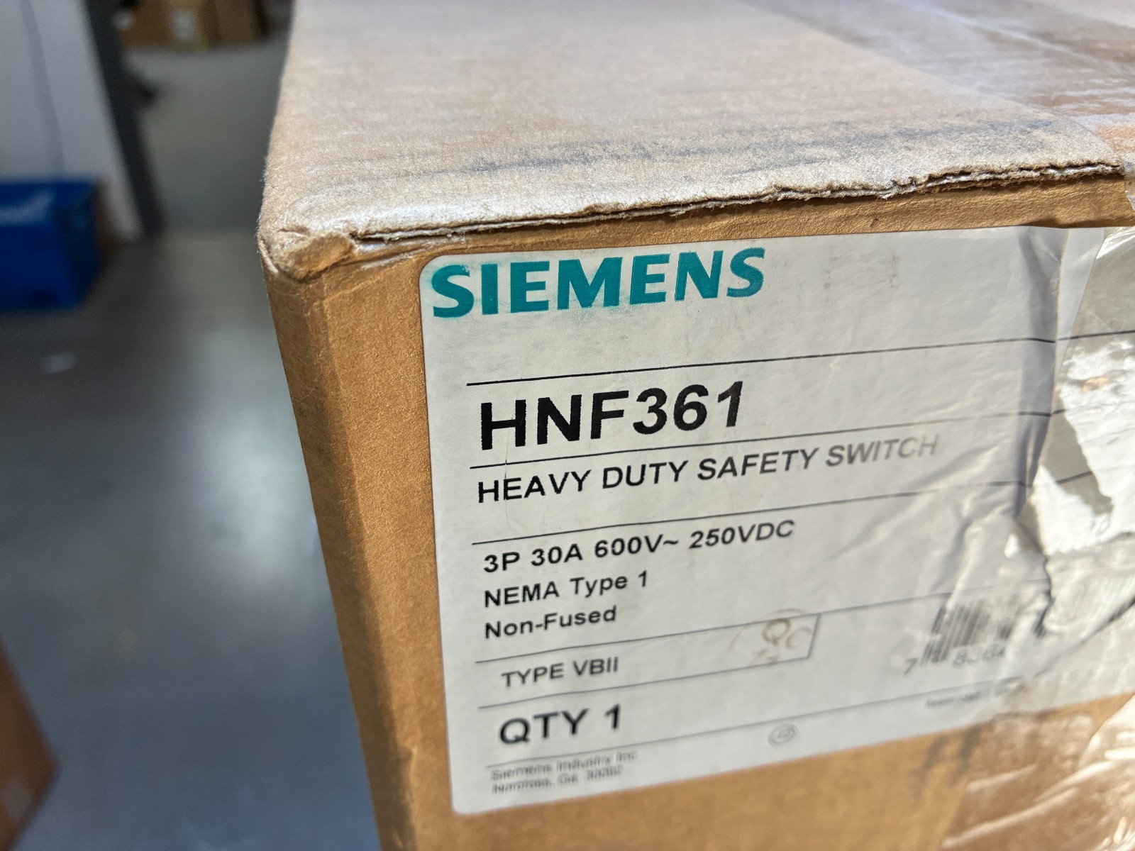 new sealed box Siemens HNF361 Non Fused Heavy Duty Safety Switch 3P, 30A, 600V