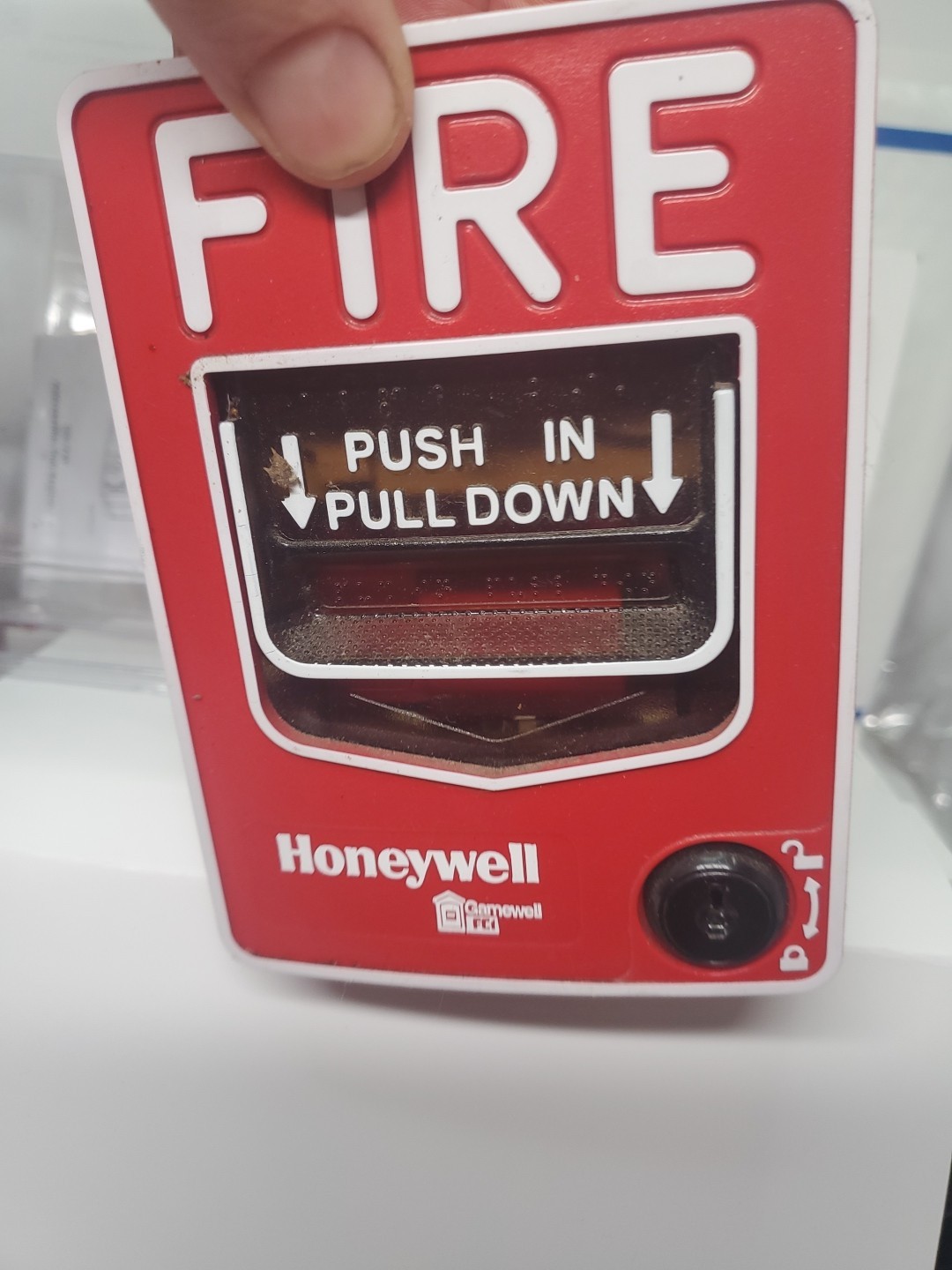 Used Honeywell Gamewell Red Dual Action Fire Alarm Pull Station No Key